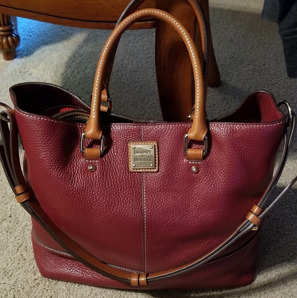 Dooney and Bourke berry red leather large tote